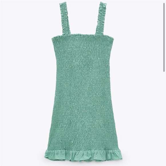 Zara - Smocked Mini Dress - Picture 3 of 6